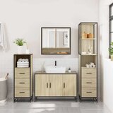 vidaXL 4-dijelni set kupaonskog namještaja boja hrasta sonome drveni | shoptok.hr