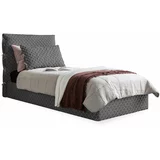 Miuform Siva oblazinjena postelja z letvenim dnom 90x200 cm Sleepy Luna - Miuform