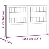  Posteljno vzglavje črno 145,5x4x100 cm trdna borovina, (20645312) | Shoptok.si