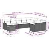  10-dijelni set vrtnih sofa s jastucima bež od poliratana | shoptok.hr
