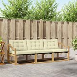  Set vanjskih sofa s jastukom 3 pcs Bijela i krem | Eponuda.com