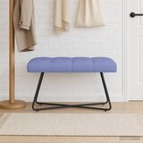  Klupa s gumbastim tkanjem Traper plava 80 x 40 x 46 cm Tkanina | shoptok.hr