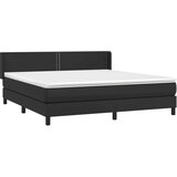  S oprugama i madracem crni 160 x 200 cm od umjetne kože | shoptok.hr