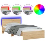  Okvir kreveta s uzglavljem LED boja hrasta sonome 100 x 200 cm | shoptok.hr