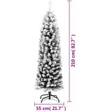  Tanko umjetno božićno drvce sa snijegom zeleno 210 cm PVC | shoptok.hr