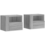 Maison Chic Stenski Dvo delni komplet Nočne omarice - Nočne mize siva sonoma 45x30x35 cm, (21690138) | Shoptok.si