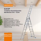 Elkop trodelne aluminijumske merdevine 3x8 - 4,5m Cene