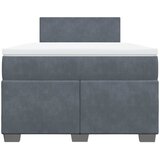 Box spring krevet s madracem tamnosivi 120 x 200 cm baršunasti | shoptok.hr