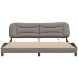  Okvir kreveta s LED svjetlima smeđesivi 200 x 200 cm od tkanine | shoptok.hr