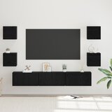 vidaXL Set TV komoda Ostalo 7 pcs Crni hrast Srednja 180 x 30 x 30 cm | shoptok.hr