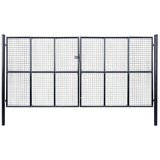 vidaXL mrežasta vrtna vrata od pocinčanog čelika 400 x 200 cm siva | shoptok.hr