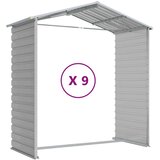 vidaXL Vrtna lopa svetlo siva 191x810x198 cm pocinkano jeklo | Shoptok.si