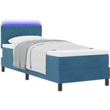  LED Box Spring Krevet Tamno plava 80 x 200 cm Baršun | shoptok.hr