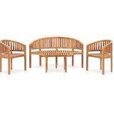 The Living Store Vrtna sedežna garnitura banana 4-delna trdna tikovina - Vrtna Sedežna Garnitura, (21426385) | Shoptok.si
