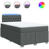 vidaXL Box spring postelja z vzmetnico temno siva 120x190 cm blago | Shoptok.si