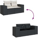 vidaXL Vrtna sedežna garnitura 9-delna z blazinami črn poli ratan | Shoptok.si