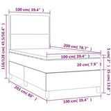  Box spring s madracem LED svjetlosivi 100x200 cm tkanina | shoptok.hr