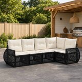  Sjedeća garnitura za vrt 5 kom. Crna i krem-bijela poliratan 70 x 62 x 70 cm | shoptok.hr