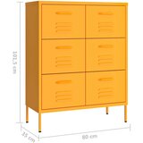 vidaXL Ormarić s ladicama boja senfa 80 x 35 x 101,5 cm čelični | shoptok.hr
