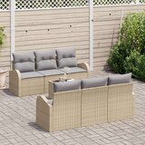  Set od 7 dijelova vrtnih sofa s jastučićima bež poli rattan | shoptok.hr