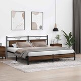Metalni okvir kreveta bez madraca smeđa boja hrasta 193x201 cm | shoptok.hr
