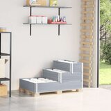 vidaXL Visoka greda 3-nadstropna siva 120x80 cm trdna borovina | Shoptok.si