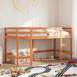 vidaXL Otroški pograd z lestvijo voščeno rjav 90x190 cm trdna borovina | Shoptok.si