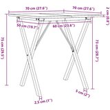  Blagovaonski stol X-oblika 70x70x75 cm od borovine i čelik | shoptok.hr