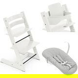 Stokke dječja stolica tripp trapp® 3u1 bundle white + umetak za novorođenče grey | shoptok.hr