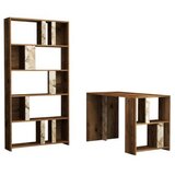 Hanah home lima - walnut, white marble walnutwhite study desk & bookshelf polica za knjige Cene
