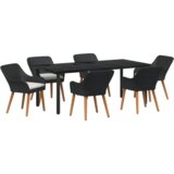  Set od 7 komada za blagovanje u vrtu Crna Poli Ratan | shoptok.hr