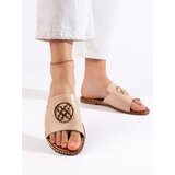 Shelvt Beige women's flat slippers Cijene
