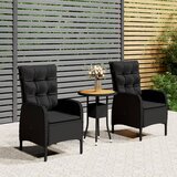  3-dijelni vrtni bistro set od poliratana crni Cene