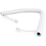 Telefonski spiralni kabl za slusalicu 2m sa konektorima RJ-10, TC4P4CS-2M-W, white,