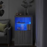 vidaXL Stranska omarica z LED lučkami siva sonoma inženirski les Cene