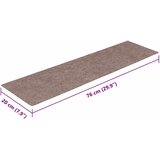  Prostirke za stepenice samoljepljive 15 kom 76x20 cm svijetlosmeđe pravokutne | shoptok.hr