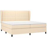  Krevet s oprugama i madracem krem 200 x 200 cm od tkanine | shoptok.hr