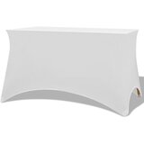vidaXL Raztegljiva Prevleka za Mizo 2 kosa 243x76x74 cm Bela Cene