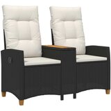  Rekreativna klupa s stolom Crna i krem-bijela 126 x 65 x 112 cm | shoptok.hr