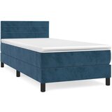 vidaXL Box spring krevet s madracem tamnoplavi 100x200 cm baršunasti | shoptok.hr