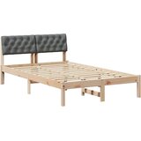  Okvir kreveta smeđe i tamnosivo 120 x 190 cm Masivna borovina | shoptok.hr