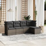 Maison Chic Seti vrtnega pohištva - Vrtna garnitura - Vrtni pohištvo set 5-delna z blazinami siv poli ratan, (21817982) | Shoptok.si