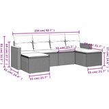  6-dijelni set vrtnih sofa s jastucima crni od poliratana | shoptok.hr