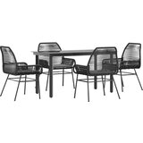 vidaXL 5-dijelni vrtni blagovaonski set s jastucima od crnog | shoptok.hr