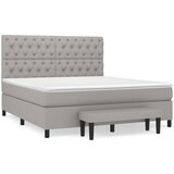 The Living Store Box spring postelja z vzmetnico svetlo siva 160x200 cm žamet - Box Spring Postelja, (21488649) | Shoptok.si