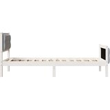  Krevetna konstrukcija s uzglavljem Svijetlo siva 80 x 200 cm Bijela | Shoptok.si