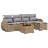  6-dijelni set vrtnih sofa s jastucima bež od poliratana 71 x 62 x 69 cm | shoptok.hr