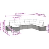 vidaXL set od 8 dijelova vrtnih kauča s jastučićima crni poli ratan | shoptok.hr