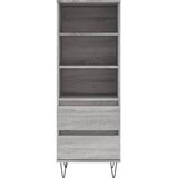  Visoka komoda boja hrasta 40x36x110 cm od konstruiranog drva Siva | shoptok.hr