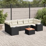  8-dijelni set vrtnih sofa od poliratana s jastucima crni | shoptok.hr